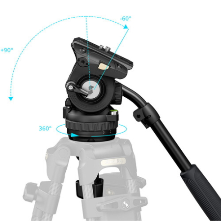 SmallRig 6553 - wytrzymała głowica video, Heavy-Duty - bowl 75mm, 6-stopniowa przeciwwaga, regulowane tłumienie pan/tilt